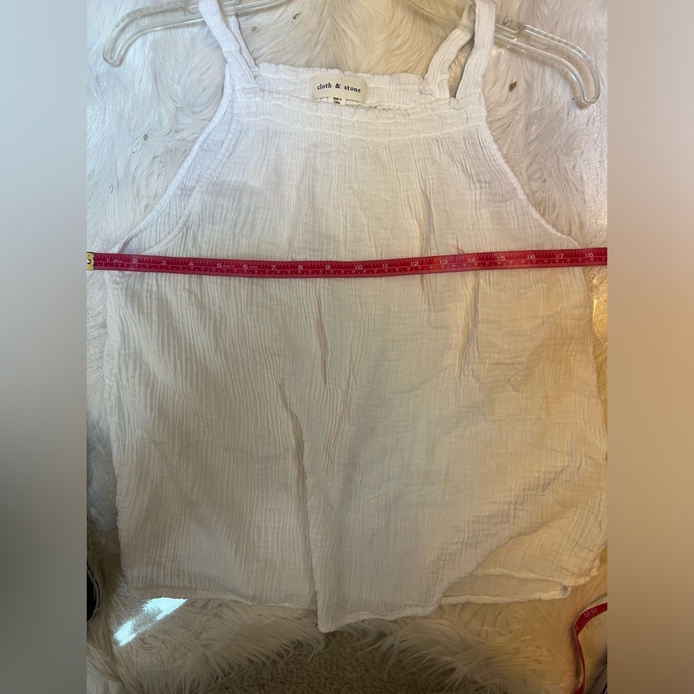 Cloth & Stone‎ by Anthropologie White Gauze Tank Top Women’s Medium - Picture 5 of 5